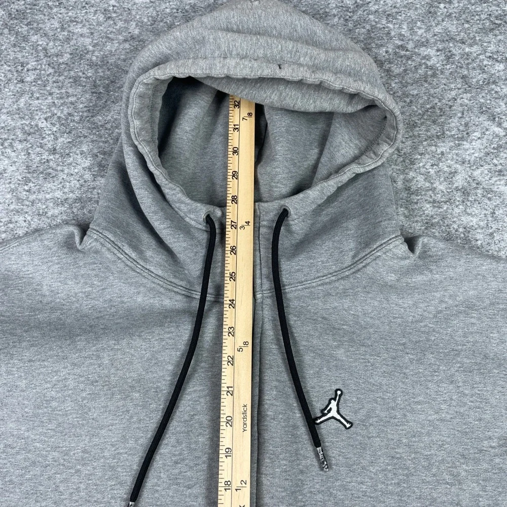 Jordan Zip Hoodie Mens 3XL Gray Jumpman Fleece Full Zip Sweatshirt